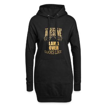 Lama - Hoodie-Kleid - Schwarz - Vorne