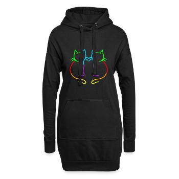 Regenbogen Katzen LGBT Gay Pride - Hoodie-Kleid - Schwarz - Vorne