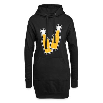 2 Flaschen Stoßen An (Limonade Softdrink / POS 3C) - Hoodie-Kleid - Schwarz - Vorne
