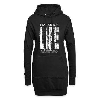 Vie précieuse - Sweat-shirt à capuche long Femme - noir - Devant