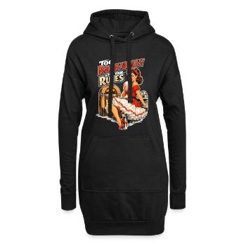 Rockabilly Pin-Up Girl: 50s Diner Retro Style - Hoodie Dress - black - Front