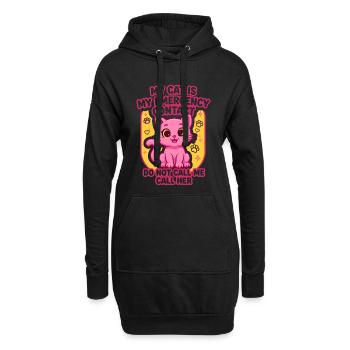 My Cat Is My Emergency Contact - Hoodie-Kleid - Schwarz - Vorne