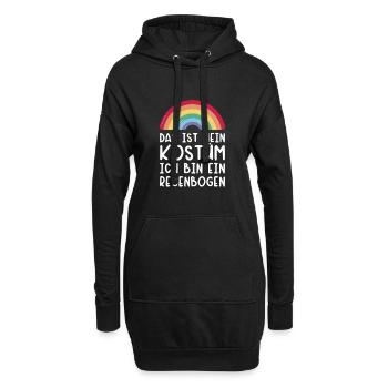 Das ist mein Kostüm Regenbogen Fasching Karneval - Hoodie-Kleid - Schwarz - Vorne