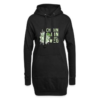 Ich bin Gin und weg - Hoodie-Kleid - Schwarz - Vorne