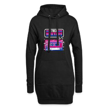 Im A Mixtape Bi Pride - Hoodie-Kleid - Schwarz - Vorne