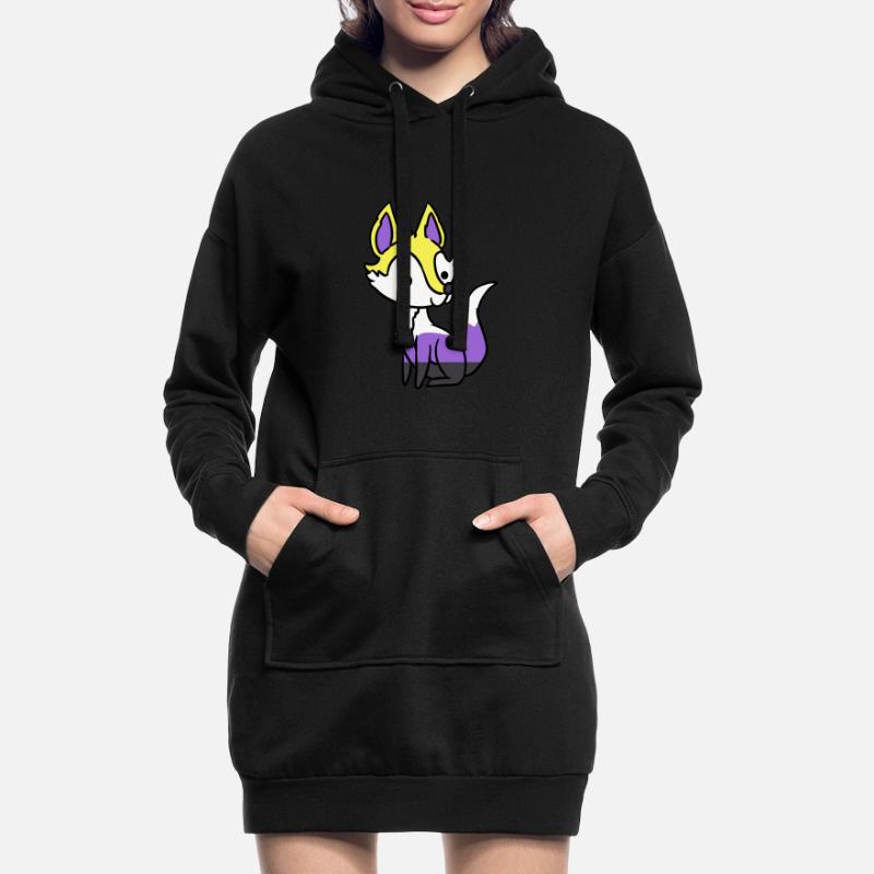 Nonbinary Fox Nonbinary Pride Hoodie Dress