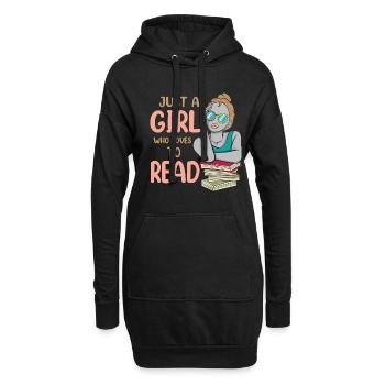Just A Girl Who Loves To Read Book Worm Reader - Hoodie-Kleid - Schwarz - Vorne