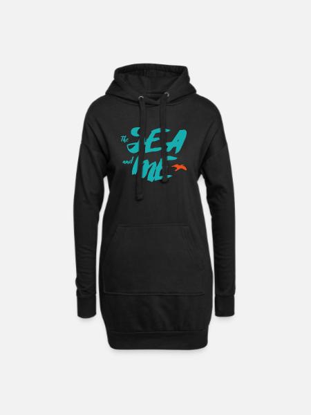LA MER ET MOI - Sweat-shirt à capuche long Femme - noir