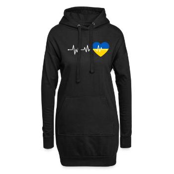 Heartbeat Ukraine - Hoodie-Kleid - Schwarz - Vorne