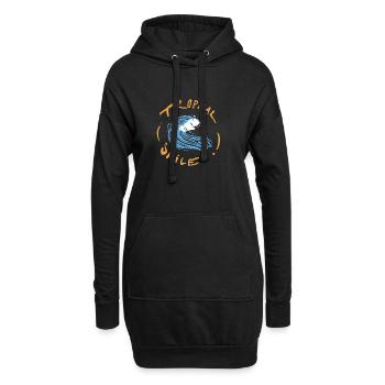 Sommerzeit Lustig Wellen - Hoodie-Kleid - Schwarz - Vorne