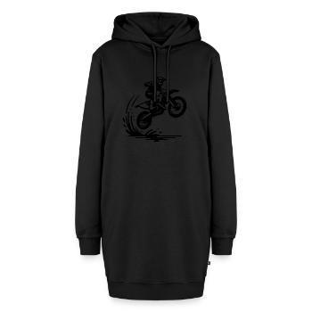 Gelände Maschine im Deck - Hoodie-Kleid - Schwarz - Vorne - AI Model Female 172 light (172cm)