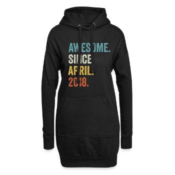 Awesome Since April 2018 4. Geburtstag - Hoodie-Kleid - Schwarz - Vorne