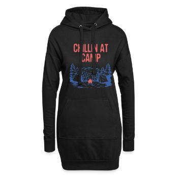 Chillin au Camp Summer Camping Tropical Camper - Sweat-shirt à capuche long Femme - noir - Devant