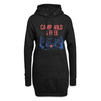 Camp Wild & Free Camping Hiking Camper Hiker - Hoodie-Kleid - Schwarz - Vorne