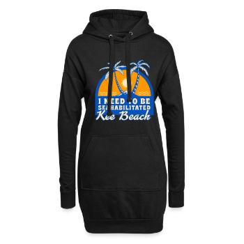 I Need To Be Seahabilitated Kee Beach Summer - Hoodie-Kleid - Schwarz - Vorne