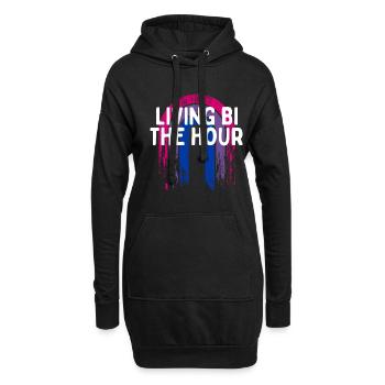Vivre Bi l’heure Bisexuel LGBTQ Bi Pride LGBT - Sweat-shirt à capuche long Femme - noir - Devant