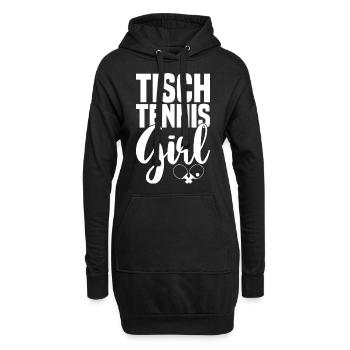 Table tennis girl saying with table tennis bat - Hoodie Dress - black - Front