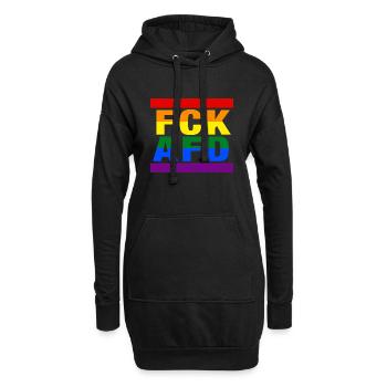 FCK AFD - Zeichen setzen gegen Rechts, Gegen Nazis - Hoodie-Kleid - Schwarz - Vorne