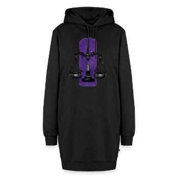 Ausgewogenes Urteil: Waage der Gerechtigkeit - Hoodie-Kleid - Schwarz - Vorne - AI Model Female 172 light (172cm)