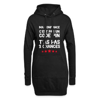 Expression Drôle pour Femmes Ma Confiance - Sweat-shirt à capuche long Femme - noir - Devant