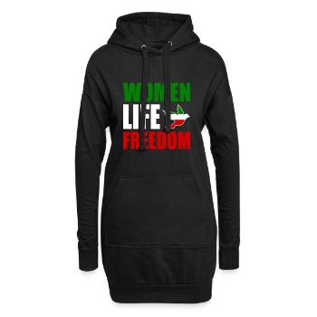 Women life freedom - Sweat-shirt à capuche long Femme - noir - Devant