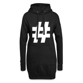 hashtag - Sweat-shirt à capuche long Femme - noir - Devant