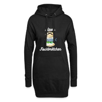 I Love Fischbroetchen Brathering Geschenk Norden - Hoodie-Kleid - Schwarz - Vorne
