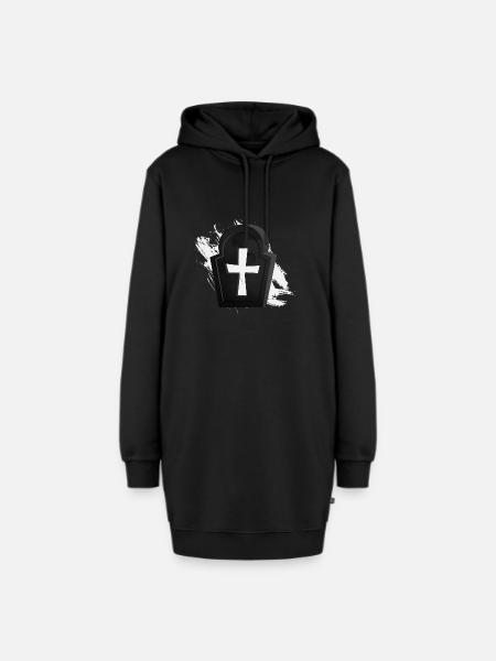 Friedhof Grab Kreuz Grusel Horror - Hoodie-Kleid - Schwarz