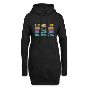 18 Geburtstag Level 18 Complete 18 Jahre Gamer - Hoodie-Kleid - Schwarz - Vorne