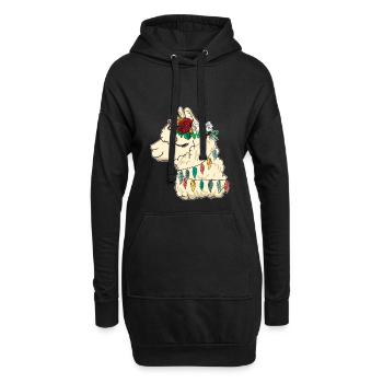 wunderschöne Lama Blumen Prinzessin - Alpaka Queen - Hoodie-Kleid - Schwarz - Vorne