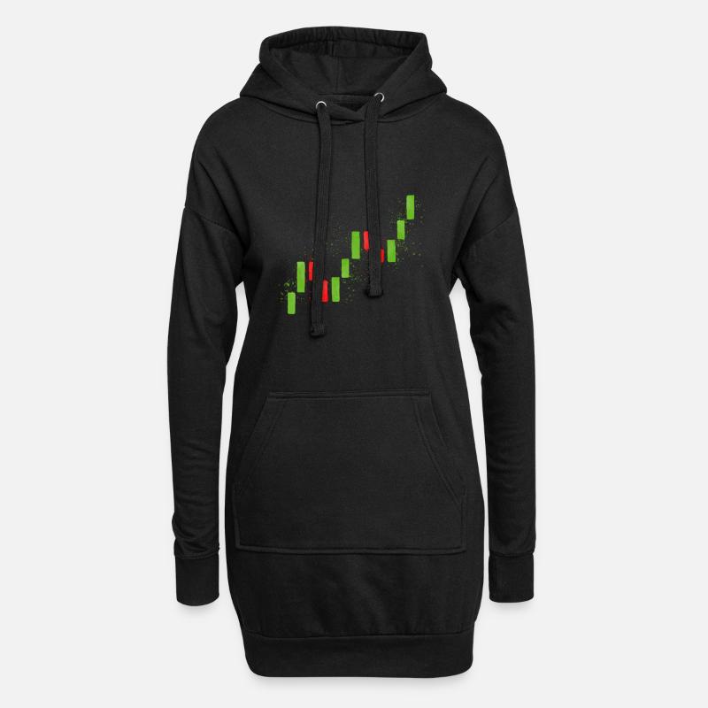 Trading Candlesticks 1 - Hoodie-Kleid - Schwarz