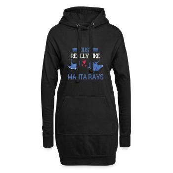 Ocean Animal Lovers Cadeau Drôle de raie Manta - Sweat-shirt à capuche long Femme - noir - Devant