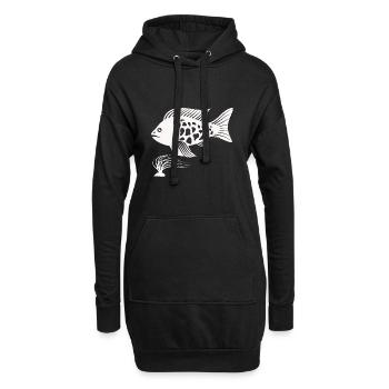 Fisch Aquarium Meerestier Klima Umweltschutz - Hoodie-Kleid - Schwarz - Vorne