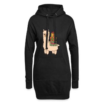 Alpaka Geburtstag. - Hoodie-Kleid - Schwarz - Vorne