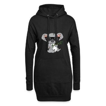 Koala avec des lunettes - Sweat-shirt à capuche long Femme - noir - Devant