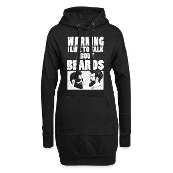 Warning I Like To Talk About Beards Bartträger - Hoodie-Kleid - Schwarz - Vorne