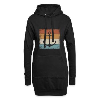 Anker Maritim Meer Seefahrt - Hoodie-Kleid - Schwarz - Vorne