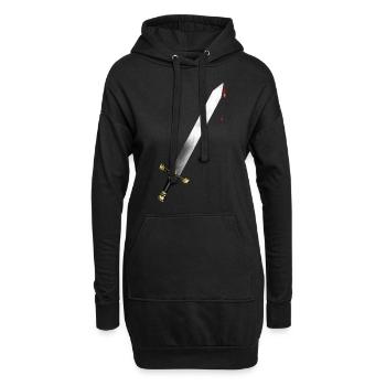 Épée de sang - Sweat-shirt à capuche long Femme - noir - Devant