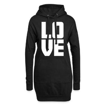 amour amour amour vie idée cadeau cool - Sweat-shirt à capuche long Femme - noir - Devant