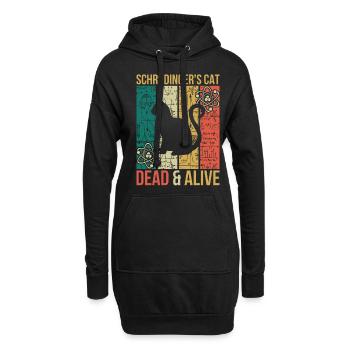 La physique pense à expérimenter le chat de Schrödinger - Sweat-shirt à capuche long Femme - noir - Devant