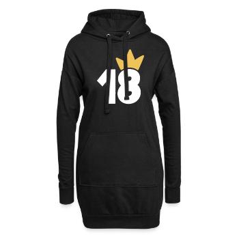 18 Krone Nummer 18 - Hoodie-Kleid - Schwarz - Vorne