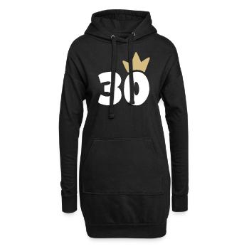 30 couronne numéro 30 - Sweat-shirt à capuche long Femme - noir - Devant