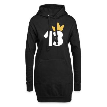 13 Krone Nummer 13 - Hoodie-Kleid - Schwarz - Vorne