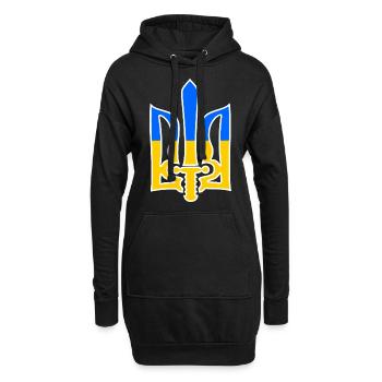 ukraine - Hoodie-Kleid - Schwarz - Vorne