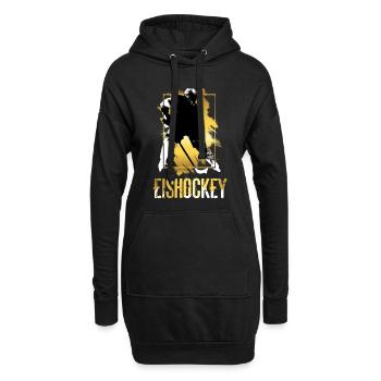 Eishockey Eishockeyspieler Spieler Gold Splash - Hoodie-Kleid - Schwarz - Vorne