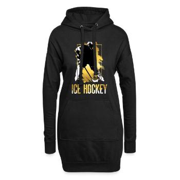 Eishockey Eishockeyspieler Spieler Gold Splash - Hoodie-Kleid - Schwarz - Vorne