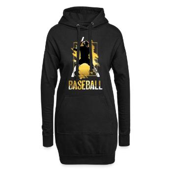 Joueur de baseball Gold Splash Home Run - Sweat-shirt à capuche long Femme - noir - Devant