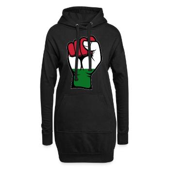 Ungarn Flagge Faust Hand - Hoodie-Kleid - Schwarz - Vorne