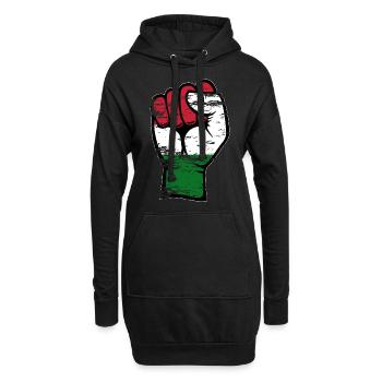 Ungarn Flagge Faust Hand used - Hoodie-Kleid - Schwarz - Vorne