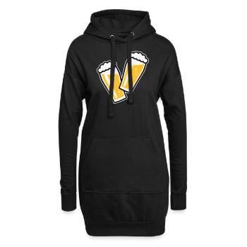 2 Biergläser Stoßen An (Bier / Willibecher / 3C) - Hoodie-Kleid - Schwarz - Vorne